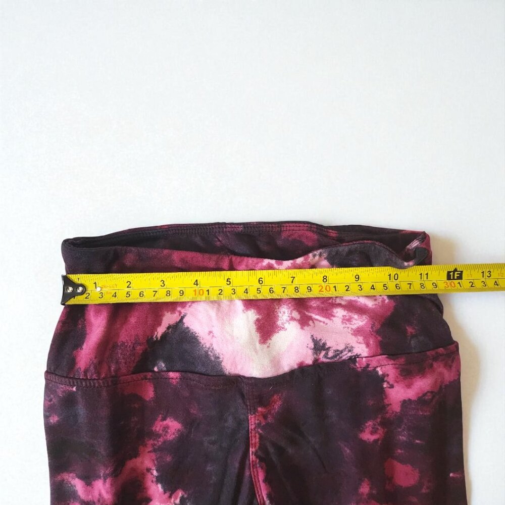 Hot Kiss Tie-Dye Leggings – Medium Purple Black Stretch Active Pants - Picture 5 of 8